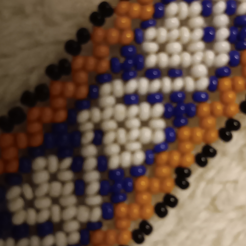 Handmade, Beaded  with Geometric Pattern. - Picture 2 of 6